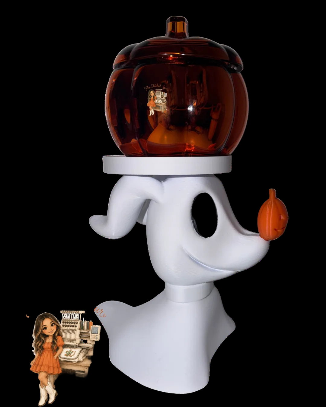 Ghost dog candle holder