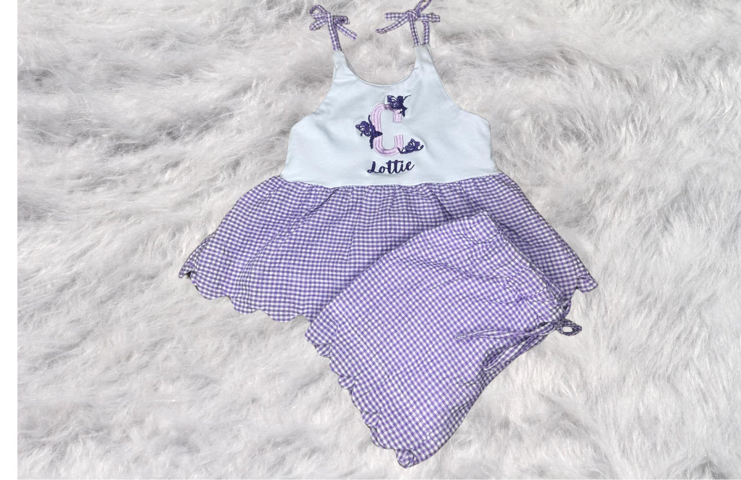 Ivy Seersucker scalloped set